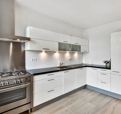 Newly finished kitchen after final installation and inspection