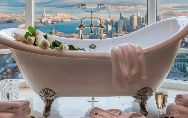 Bathtub nook with natural light