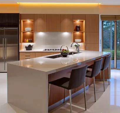 Luxury kitchen island with high-end finishes
