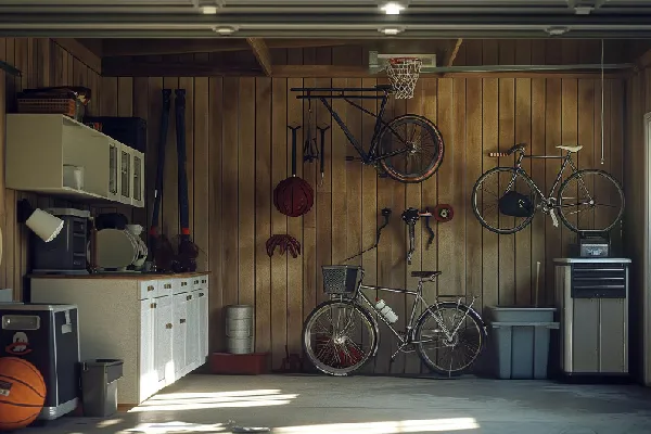 Modern garage ADU interior finishes with contemporary flooring and cabinetry