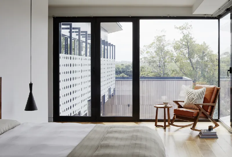 Modern detached ADU layout with open-concept interior and smart storage