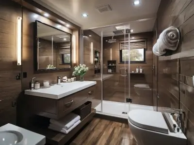 Walk-in shower remodel with modern tile