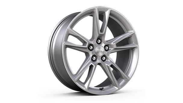 20" 5-split spoke, bright Silver-painted aluminum wheels