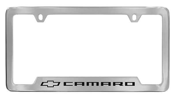 License Plate Frames (Chrome with Bowtie Logo and Camaro Script)