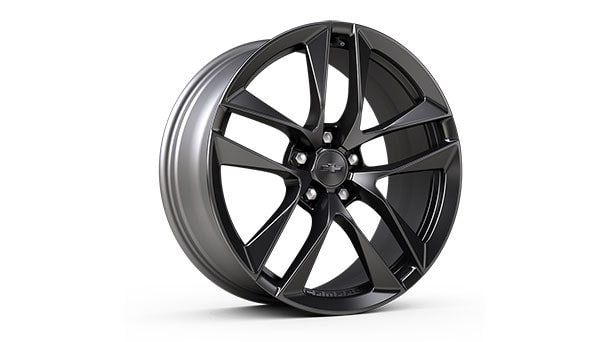 20" 5-split spoke Black forged wheels with summer-only tires