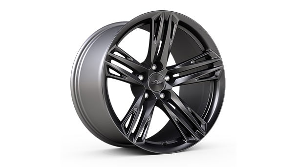 19" low gloss Black-painted forged aluminum wheels with summer-only tires