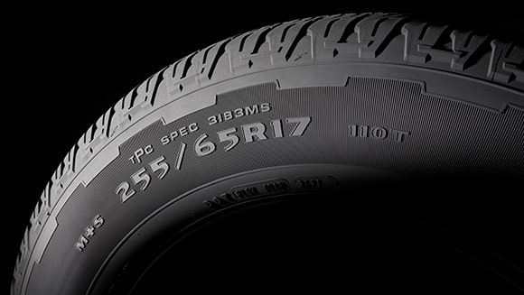 17" 255/65R17 all-season blackwall tires