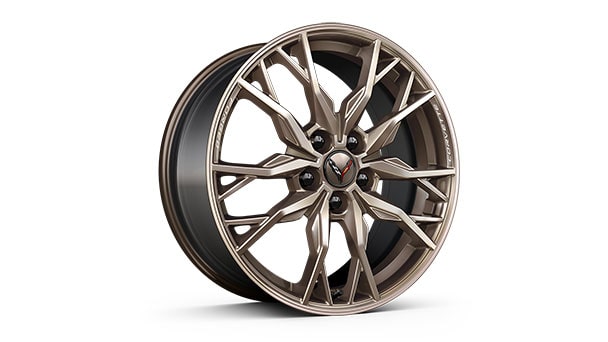 19" front/20" rear 20-spoke Tech Bronze aluminum wheels, Genuine Corvette Accessory