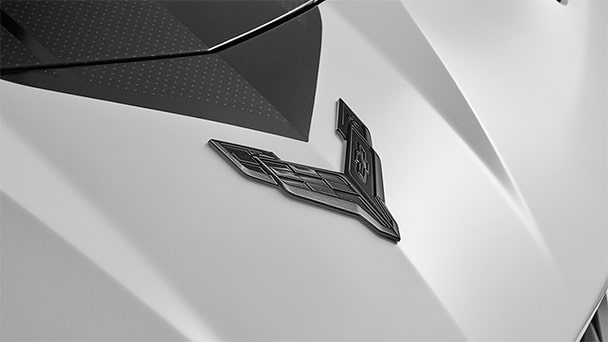 Dark Stealth crossed flags emblem, Genuine Corvette Accessory