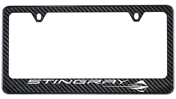 License Plate Frames (Carbon Fiber with Corvette Stingray Logo)