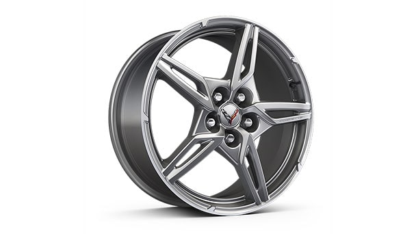 19" front/20" rear 5-open-spoke Bright Silver-painted aluminum wheels