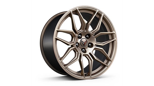 20" front/21" rear spider-design Tech Bronze forged aluminum wheels, Genuine Corvette Accessory