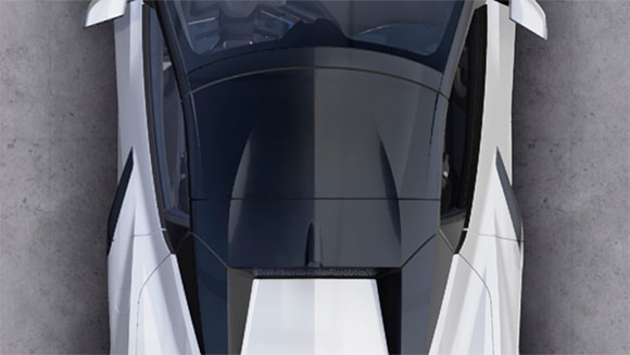 Carbon Flash-painted nacelles and roof - convertible hardtop
