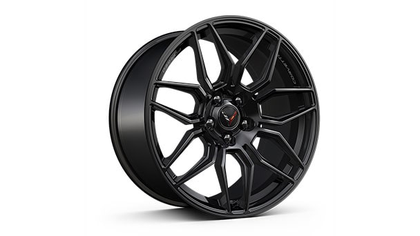 20" front/21" rear spider-design Black forged aluminum wheels