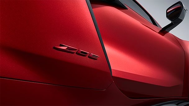 Z06 badge in Edge Red, Genuine Corvette Accessory
