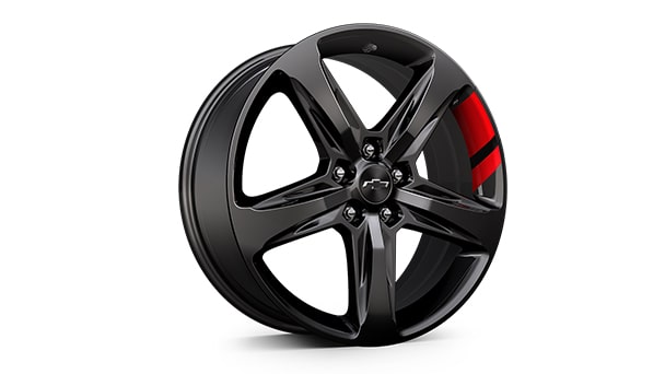19" Black wheels with Red accents and Black center caps