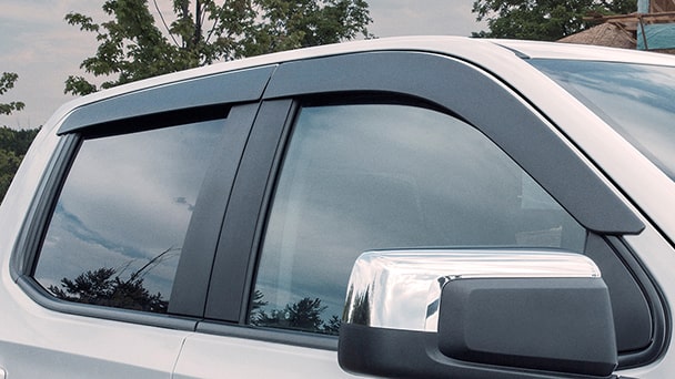 Deflectors (Crew Cab Front & Rear Tape-On Low-Profile in Textured Black)