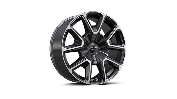 22" bright machined High-Gloss Black painted wheels