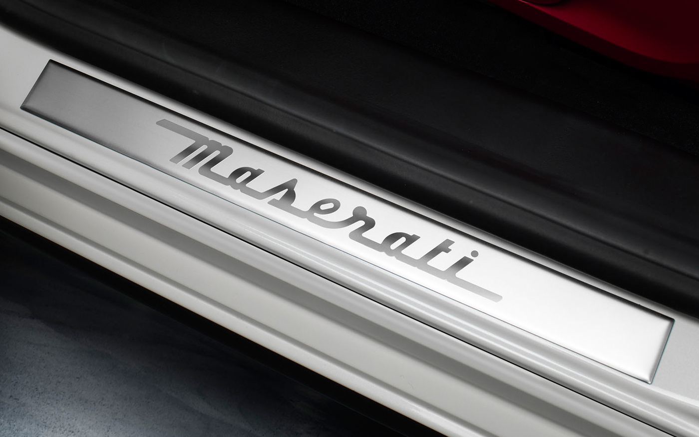 Stainless Steel Door Sill Plates with Maserati Script