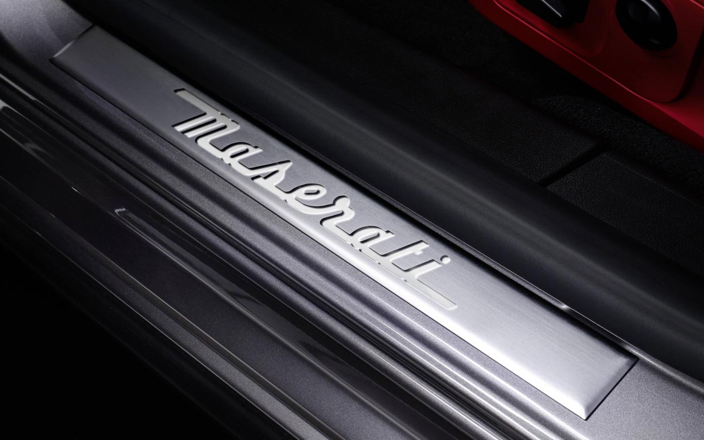 Illuminated Stainless Steel Door Sill Plates with Maserati Script