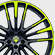 22" Orione Staggered High Gloss Black &amp; Lime