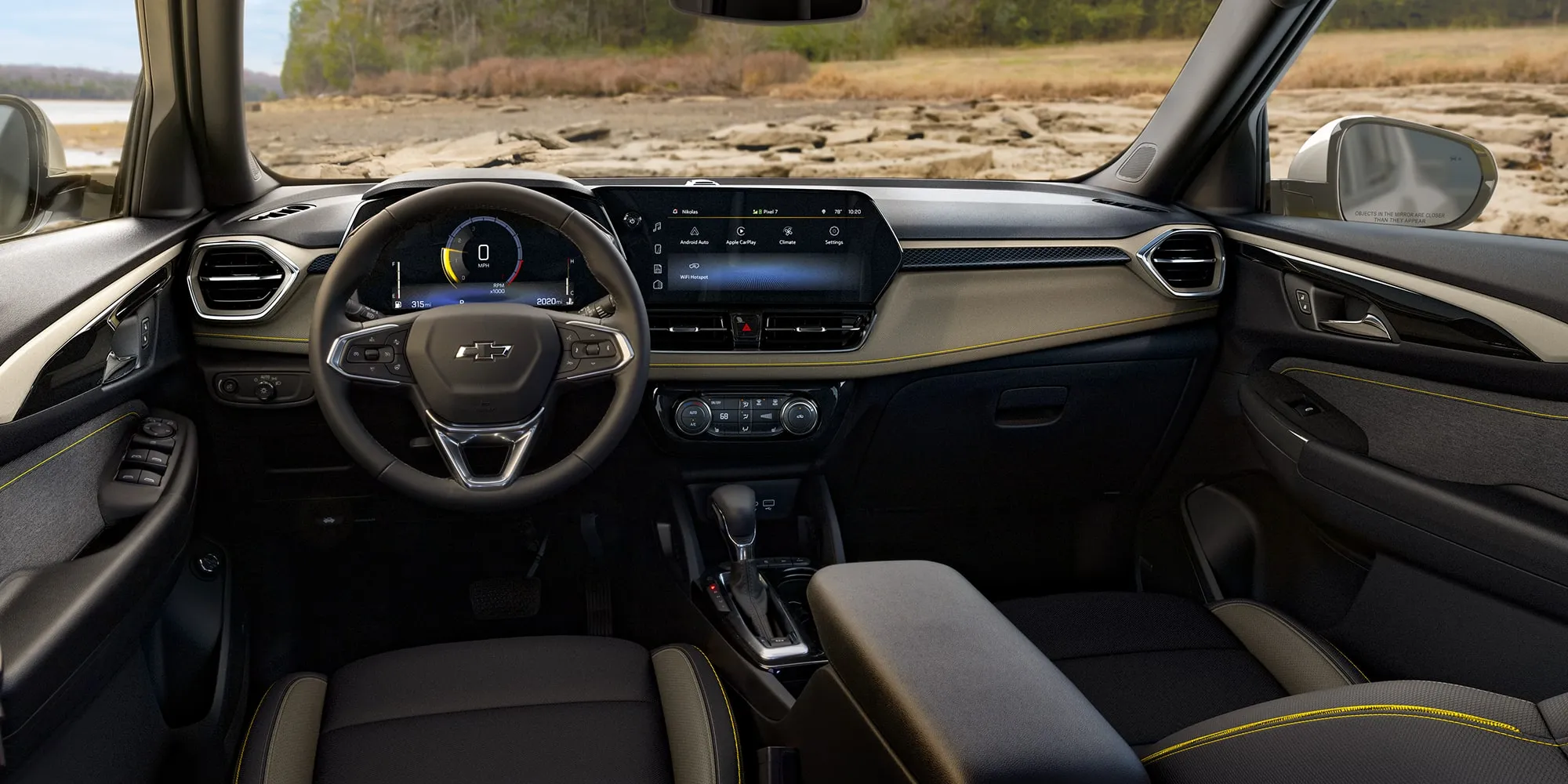 Main interior view of the car