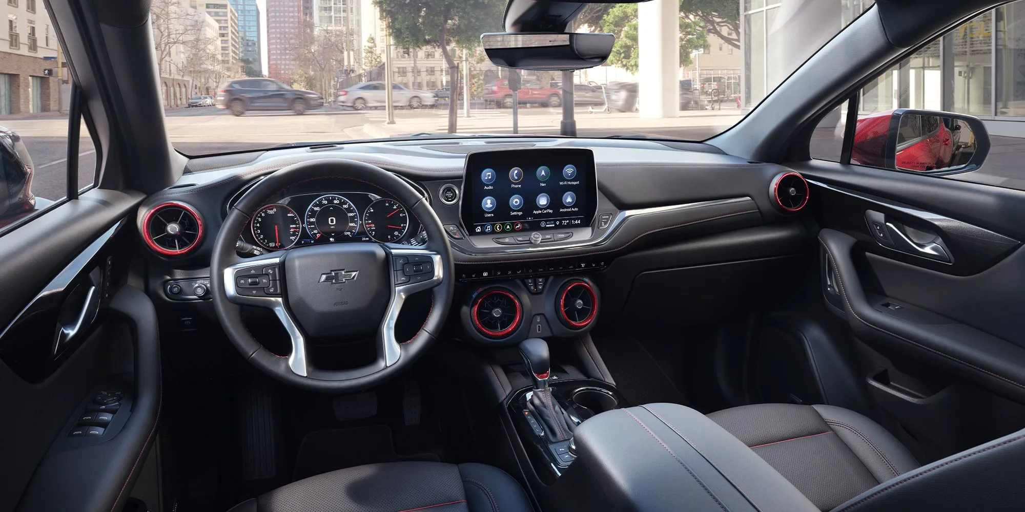 Main interior view of the car